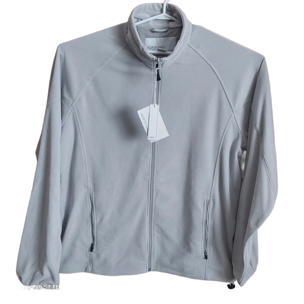 New NORTH END Men's Fleece Jacket  Grey Frost Size L XL